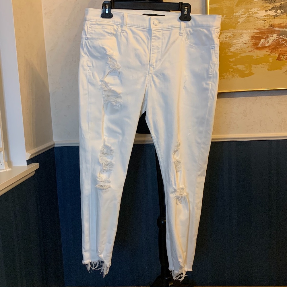 Express White Ankle Legging Mid Rise Jeans